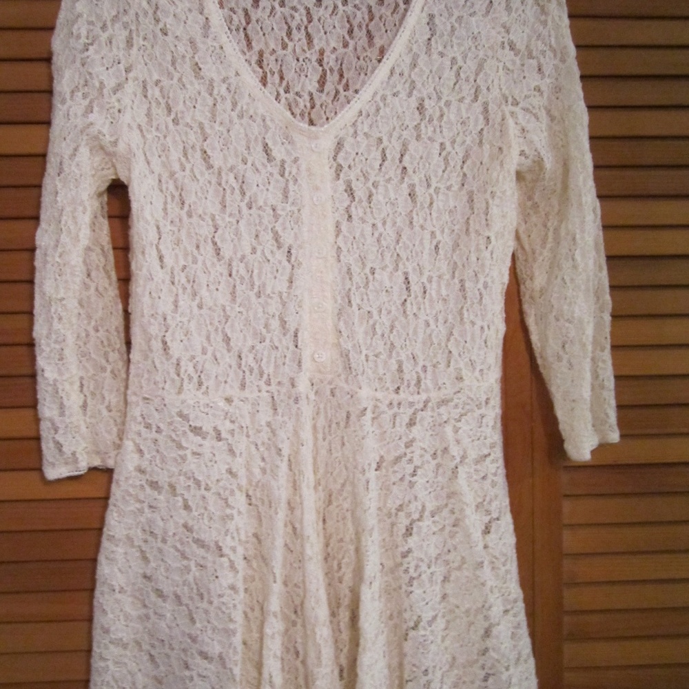 Free People cream lace overlay/underlay.